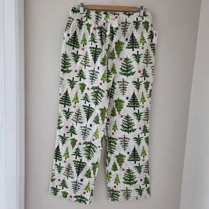 Women's Old Navy Festive Tree Print Pajama Pants Size Medium